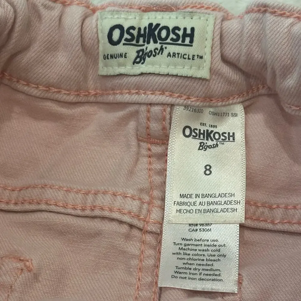 OshKosh Light Pink Skirt sz 8 with adjustable waist tabs